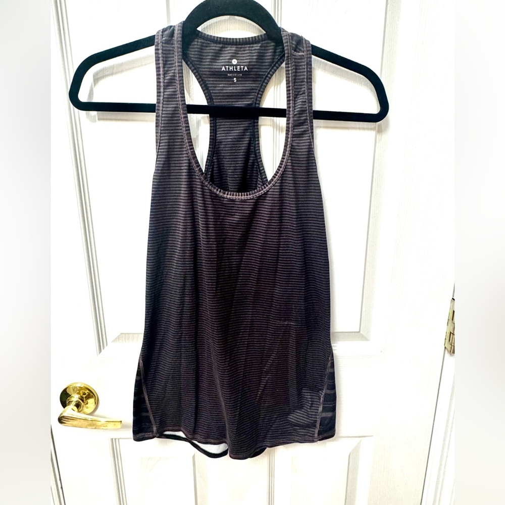 Athleta Charcoal Striped Women's Tank Top